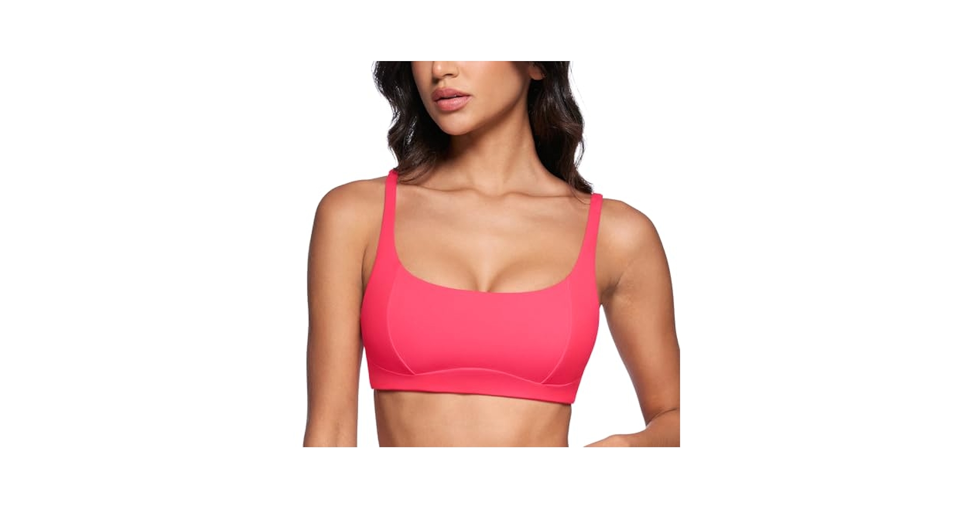Amazon.com: INGIA Women's Square Scoop Neck Sports Bra Thin